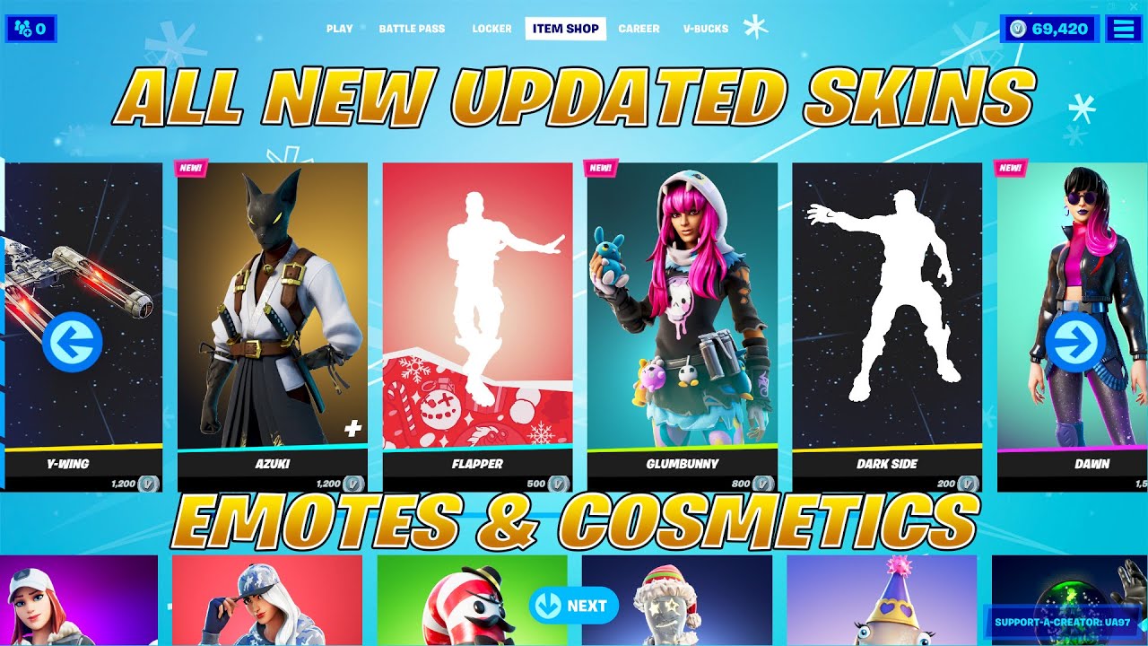All NEW Updated Skins, Emotes & Cosmetics! Fortnite Item Shop Preview ...