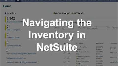 NetSuite Tutorial - Navigating the Inventory