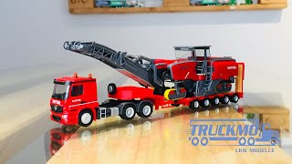 Kutter Mercedes Benz Actros Classicspace Tieflade Sattelzug mit Wirtgen Fräse 250i 311168 Herpa