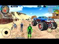 Rope frog ninja hero strange gangster  monster truck at vegas village  android gameplay