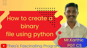 How to create a binary file using python #python #pythonprogramming #Theosfascinatingprograms
