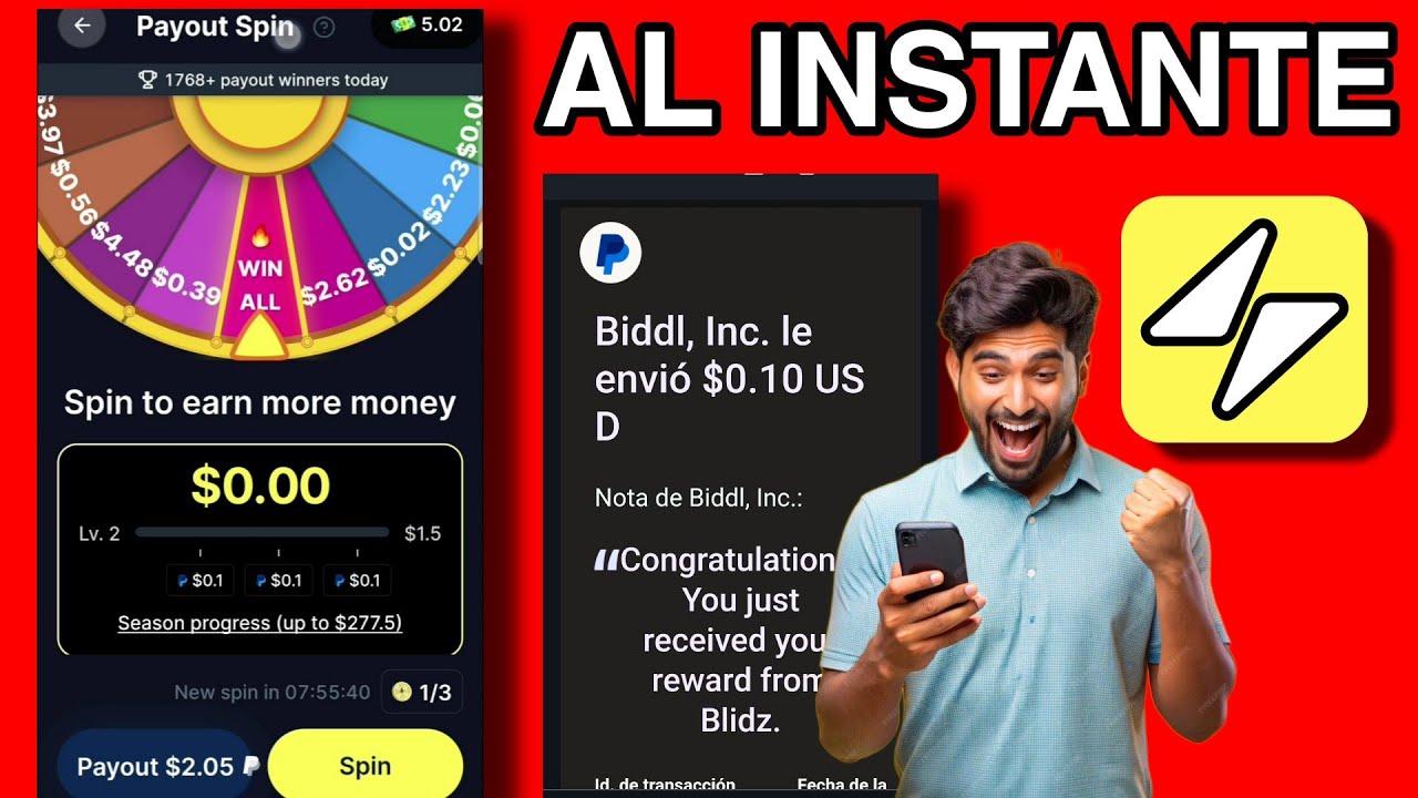 APP Blidz PAGANDO a PAYPAL por SOLO REGISTRARTE - APP para GANAR DINERO en PAYPAL 2024