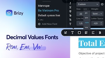 NEW: Decimal Values for Fonts