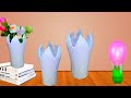 Flower vase making with paper | Stylish flower vase making at home | white cement craft ideas