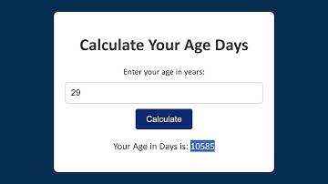 Calculate Your Age In Days Using HTML, CSS & JavaScript! 🚀 | Adel Gabr