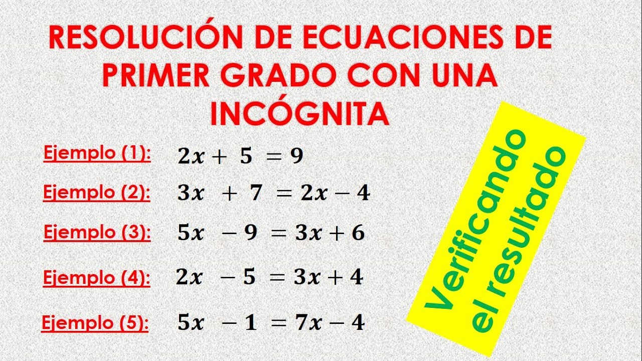 Ecuaciones De Primer Grado 5 Ejercicios Resueltos Paso A Paso Youtube