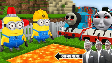 Amazing Traps for THOMAS THE TANK ENGINE.EXE and FRIENDS from MINIONS in Minecraft - Coffin Meme