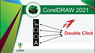 CorelDraw 2021 Trick & Tricks Double click Rectangle, text, ellipse, and Line