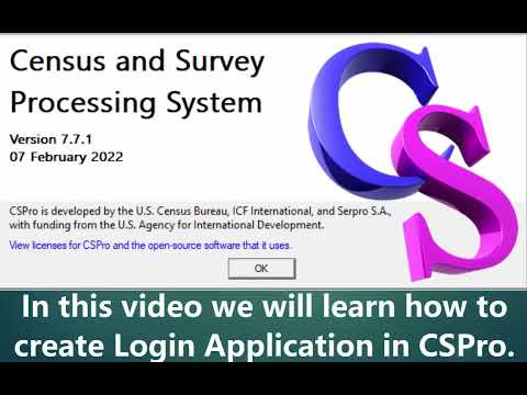 Tutorial1:  Create Login Application in CSPro