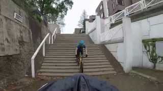 Backwards stairride in Surly Pugsley