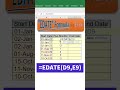 Edate Formula in Excel #shorts #shortsfeed #excel
