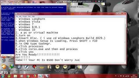 How to BSOD on Windows Setup With Task Manager.
