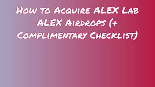 Claim Free Airdrop ALEX Lab ALEX ~ $1618 USDT on Trustwallet