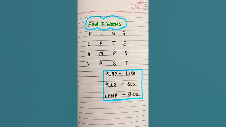find 3 words 🤔🧐#puzzle #art #shorts #writing #challenge