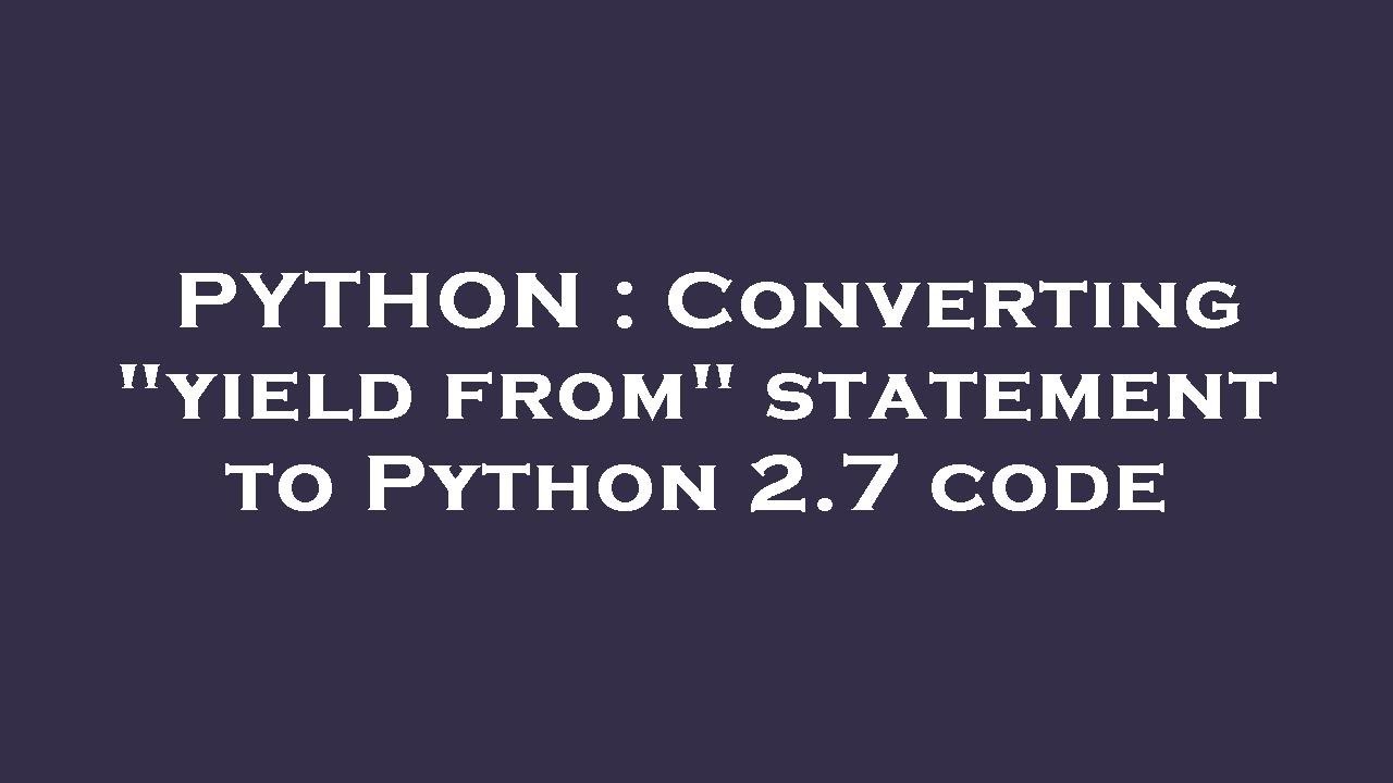 PYTHON : Converting