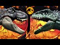 T rex vs giga tiranosaurio rex vs giganotosaurio batalla pica lucha de dinosaurios