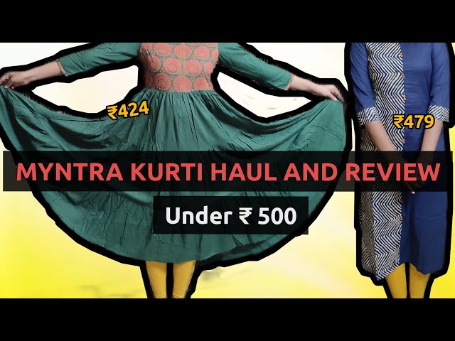 Myntra Kurti Haul | Myntra Kurti Haul Under Rs 500 | 70% Off - YouTube