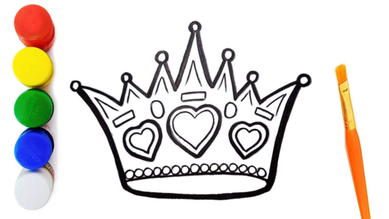 How To Draw A Crown 👑 Drawing, Painting, Coloring for Kids & Toddlers ...