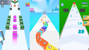 Jelly Run 2048 vs Jelly Tube Run vs Number Dash 3 in one Gameplay Run & Merge