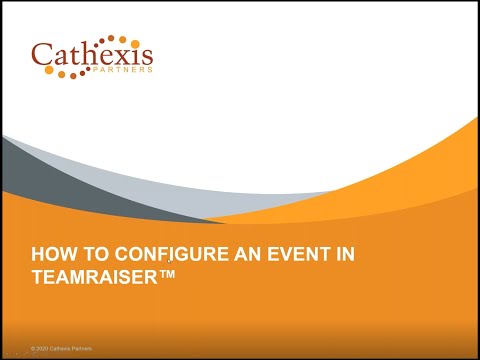 How to Configure an Event in TeamRaiser