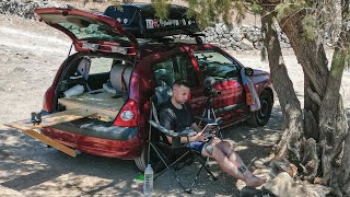 Solo Car Camping with my Small Camper Car in 2 SECRET PLACES | Vanlife