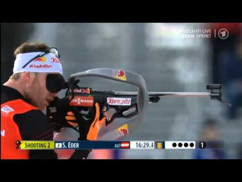 Simon EDER Kontiolahti 2014 - Amazing Standing Shooting Biathlon Sprint Men - 14.8 seconds
