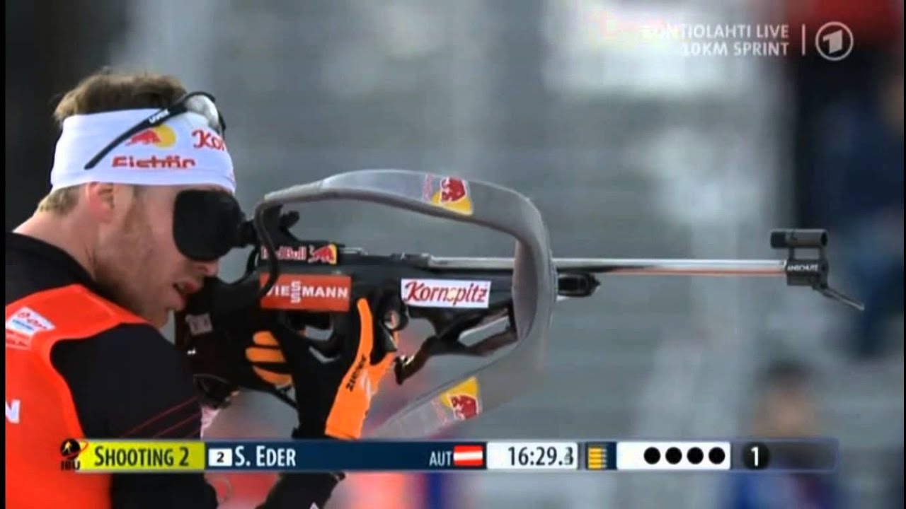 Simon EDER Kontiolahti 2014 - Amazing Standing Shooting Biathlon Sprint Men - 14.8 seconds