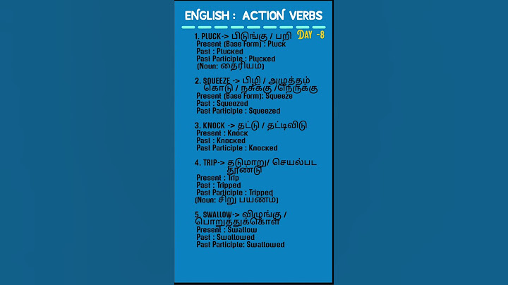 English Action verbs Day -8