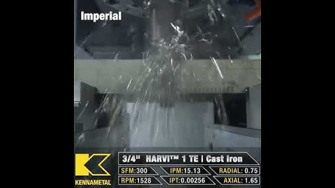 Slotting through some G2 Cast Iron with the Kennametal HARVI 1 TE. Typically we would run Synergy