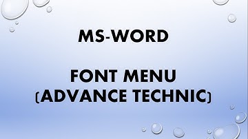 03 how to use technique from font menu