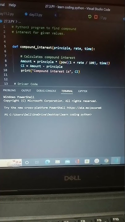 Compound interest calculation 🧮 using python programming #python # ...