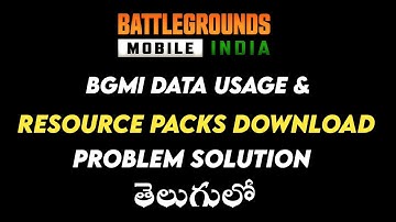 Bgmi Data Usage & Resources Download Problem Solution | how to solve data usage Problem |bgmi telugu