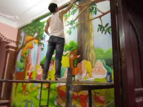 Video VẼ TRANH TƯỜNG MẦM NON HƯƠNG SEN MỸ TRÌ - youtube