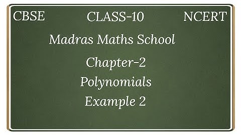Cbse class 10 NCERT maths chapter 2 polynomials EXAMPLE 2 IN TAMIL