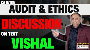 CA Inter-Audit & Ethics || Standard Solution on Test "Vishal" || CA Amit Popli