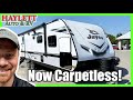 Now CARPETLESS!! 2021 Jayco Jay Feather 25RB Ultralite Half Ton Couple's Camping Travel Trailer