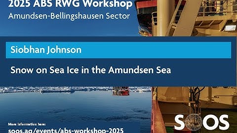 SOOS ABS RWG Workshop 2025: "Snow on Sea Ice in the Amundsen Sea"