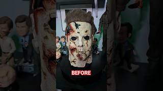 BEFORE & AFTER MICHAEL MYERS MASK REHAUL #michaelmyers #michaelmyersmask #shorts