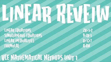 Linear Reveiw | VCE Mathematical Methods Unit 1