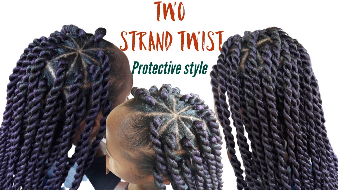 How toTwo Strand Twist Rubber Band Method Protective Style YouTube