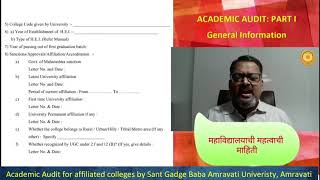 Academic Audit Training Programme Session by Dr. Avinash Mohril: Part-I, II & III