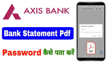 How To Get Axis Bank Statement Pdf Password | axis bank credit card statement pdf password |axisbank