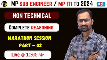 mp sub engineer non tech preparation | Complete Reasoning | mp iti to non tech | reasoning marathon