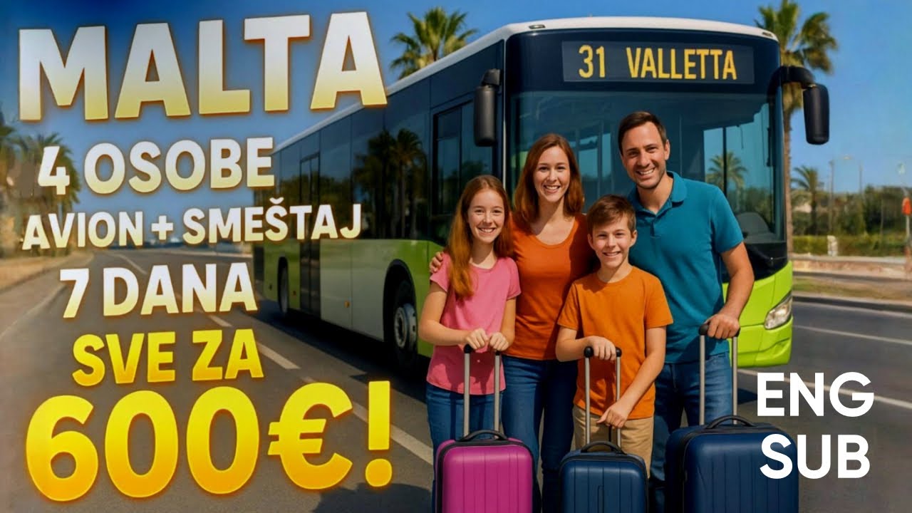 Vodič: Malta za 4 osobe 600€, 7 dana, avion i smeštaj