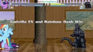 Twilight Sparkle & Yusuke Urameshi VS Godzilla Ex & Rainbow Dash In A MUGEN Match / Battle / Fight