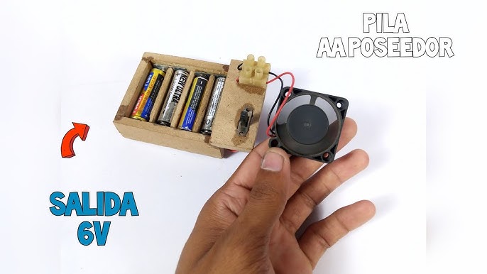 Portapilas en caja para 2 pilas LR6 AA 1.5V con interruptor - Cablematic