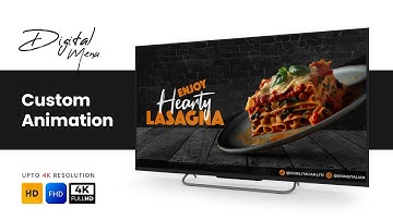 Custom Animation | Horizontal Screen | Digital Menu | Digital Signage | Digital Menu Board