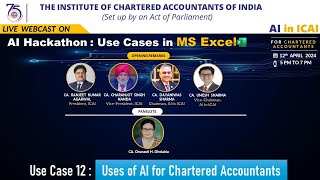AI in ICAI | Hackathon 2: Use Case 12 -Uses of AI in Audit of Data in Excel| CA Chunauti H. Dholakia
