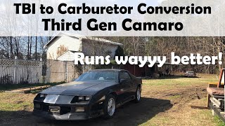 How to Convert Throttle Body Injection (TBI) to Carburetion  Third Gen Camaro