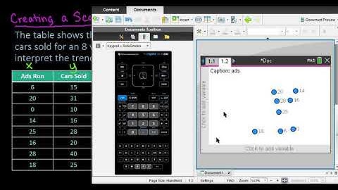 Creating a Scatter Plot in the TI Nspire Graphing Calculator